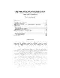 Ownership Is Nine-Tenths of Possession: How Disparate Concepts of Ownership Influence Possession Doctrines
