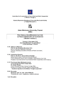 Program and Pleuger Lecture Poznan 6.9.12