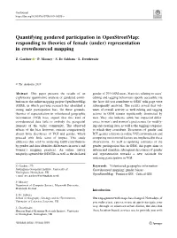 Quantifying Gendered Participation in Openstreetmap: Responding to Theories of Female (Under) Representation in Crowdsourced Mapping