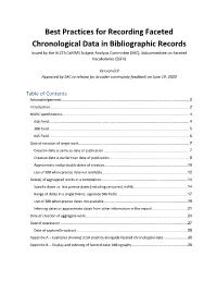 Best Practices for Recording Faceted Chronological Data in Bibliographic Records