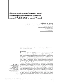 Camels, Donkeys and Caravan Trade: an Emerging Context from Baraqish