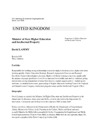 CV David LAMMY, Higher Education and Intellectual Property