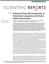 Enhanced Thermal Conductivity of Polyimide Composites with Boron