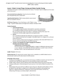 Lesson: Water's Living Things: Seining and Water Quality Testing