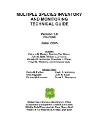 Multiple Species Inventory and Monitoring Technical Guide