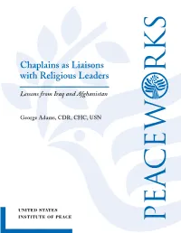 Chaplains As Liaisons with Religious Leaders