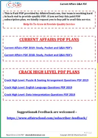 Current Affairs Q&A