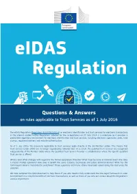 Eidas Regulation Questions & Answers