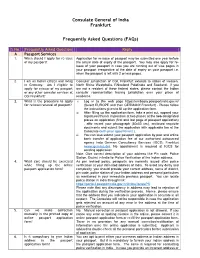 Faqs on Consular Services