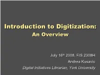Introduction to Digitization