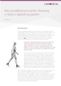 Key Considerations When Choosing a Robot's Operating System