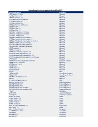 List of Applications Updated in ARL #2591