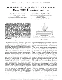 Modified MUSIC Algorithm for Doa Estimation Using CRLH Leaky-Wave