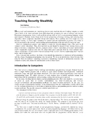 Teaching Security Stealthily