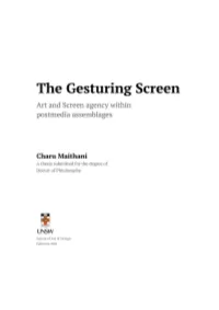 The Gesturing Screen : Art and Screen Agency Within