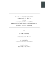 A Major Qualifying Project Report Submitted to The