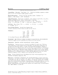 Brushite Ca(HPO4) • 2H2O C 2001-2005 Mineral Data Publishing, Version 1