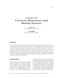 Context-Awareness and Mobile Devices