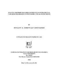Exactly Distribution-Free Inference in Instrumental Variables Regression with Possibly Weak Instruments