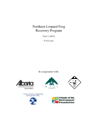 Northern Leopard Frog Recovery Program
