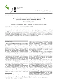 Optimization of Gluten-Free Tulumba Dessert Formulation Including Corn Flour: Response Surface Methodology Approach