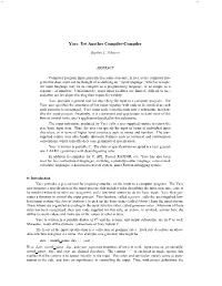 Yacc: Yet Another Compiler-Compiler