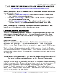 3.12 -- Page 1 of 4 the THREE BRANCHES of GOVERNMENT
