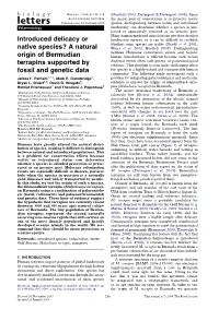 A Natural Origin of Bermudian Terrapins Supported by Fossil And