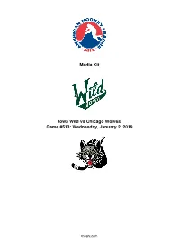 Ahl.Com Iowa Wild (18-8-4-3) Vs