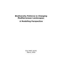 Biodiversity Patterns in Changing Mediterranean Landscapes: a Modelling Perspective