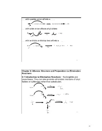 Chapter 8: Alkenes: Structure and Preparation Via Elimination Reactions