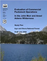 Evaluation of Commercial Packstock Operations in the John Muir And