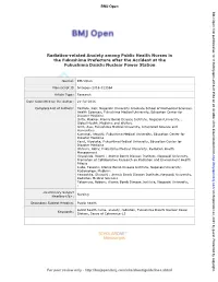 For Peer Review Only Journal: BMJ Open