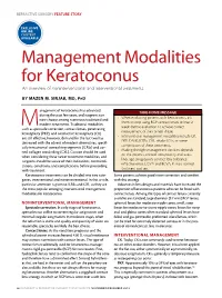 Management Modalities for Keratoconus an Overview of Noninterventional and Interventional Treatments