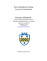 Rehabilitation Technology Program & Procedural Manual