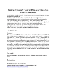 Testing of Support Tools for Plagiarism Detection