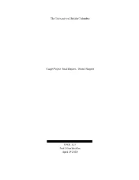 Usage Project Final Report – Dinner/Supper