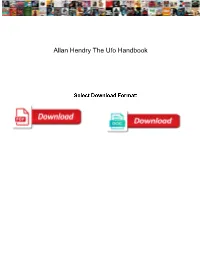 Allan Hendry the Ufo Handbook