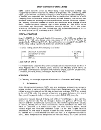 BRIEF OVERVIEW of MSTC LIMITED MSTC Limited