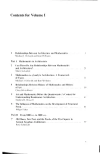 Contents for Volume I