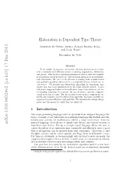 Elaboration in Dependent Type Theory