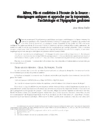 Mères, Fils Et Confréries À L'écoute De La Source