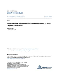 Multi-Functional Reconfigurable Antenna Development by Multi-Objective Optimization" (2012)