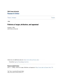 Patterns of Anger, Attribution, and Appraisal