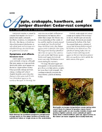 Pple, Crabapple, Hawthorn, and Juniper Disorder: Cedar-Rust Complex AG.L
