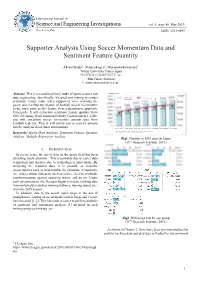 Supporter Analysis Using Soccer Momentum Data and Sentiment Feature Quantity