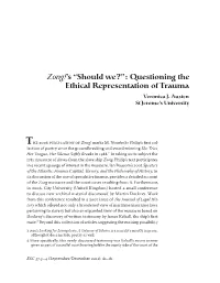 Zong!'S “Should We?”: Questioning the Ethical Representation of Trauma