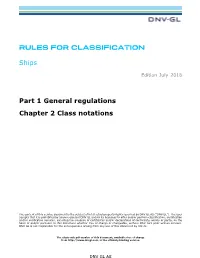 DNVGL-RU-SHIP Pt.1 Ch.2 Class Notations