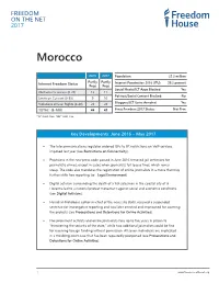 Morocco: Freedom on the Net 2017