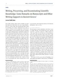 Some Remarks on Manuscripts and Other Writing Supports in Ancient Greece*